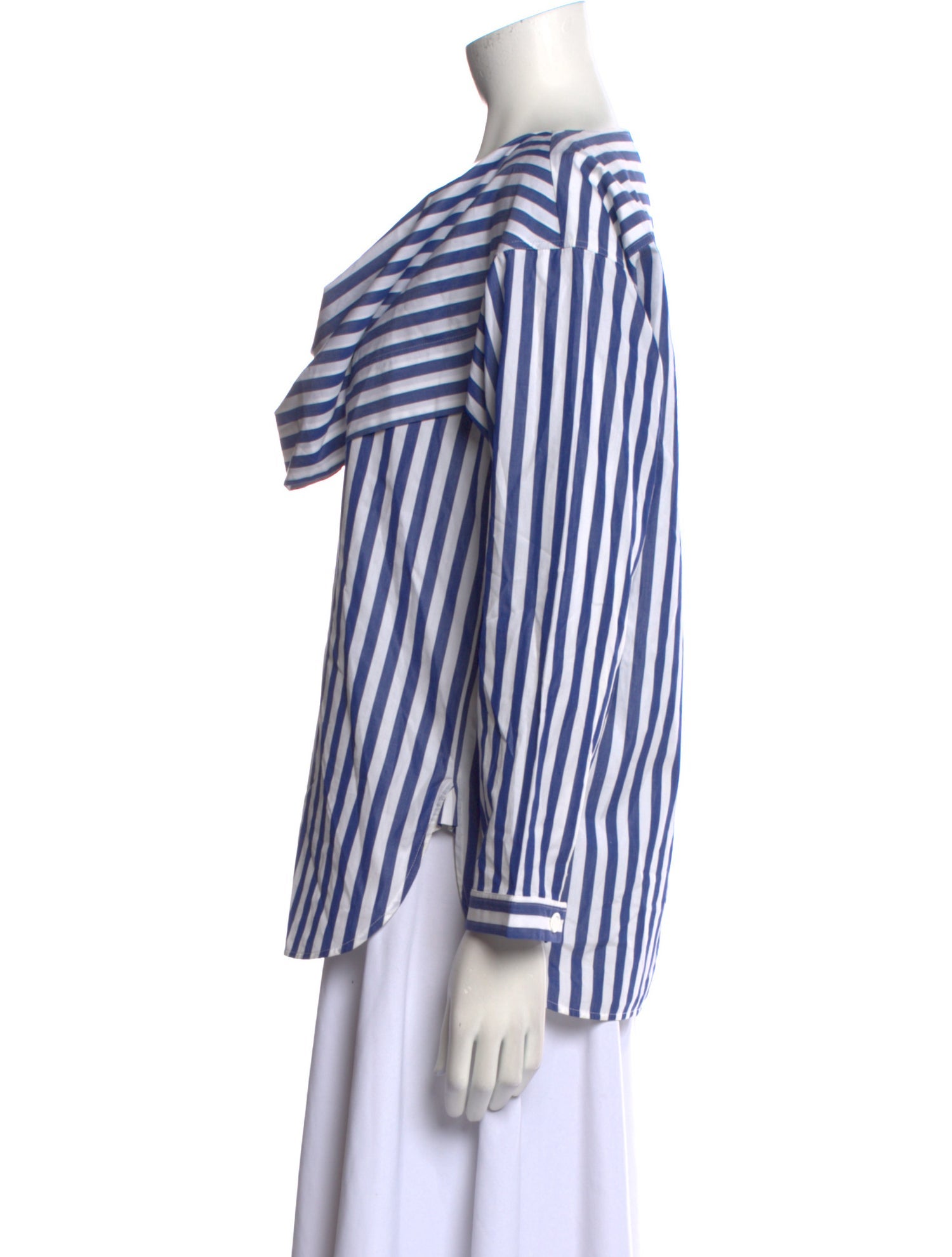 Celine Striped Cowl Neck Blouse