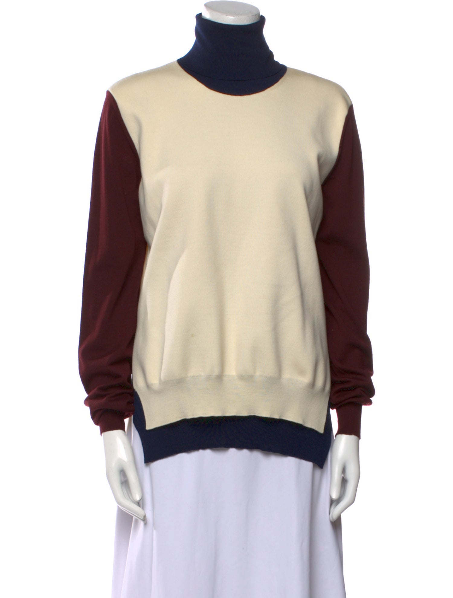 Celine Wool Colorblock Pattern Sweater