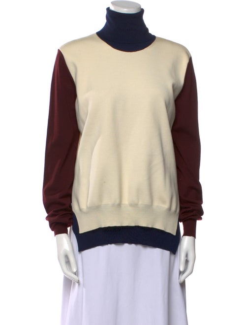 Celine Wool Colorblock Pattern Sweater