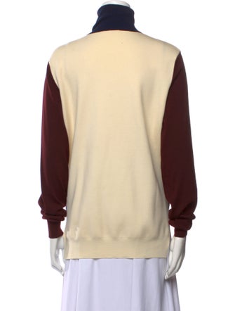 Celine Wool Colorblock Pattern Sweater