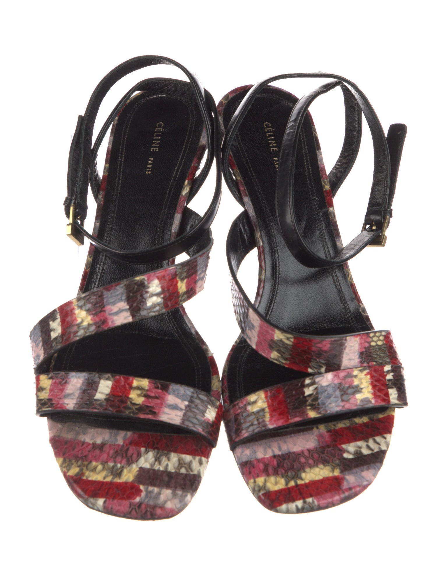 Celine GG Embossed Snakeskin Sandals