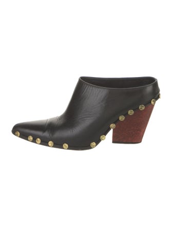 Celine Leather Studded Accents Mules