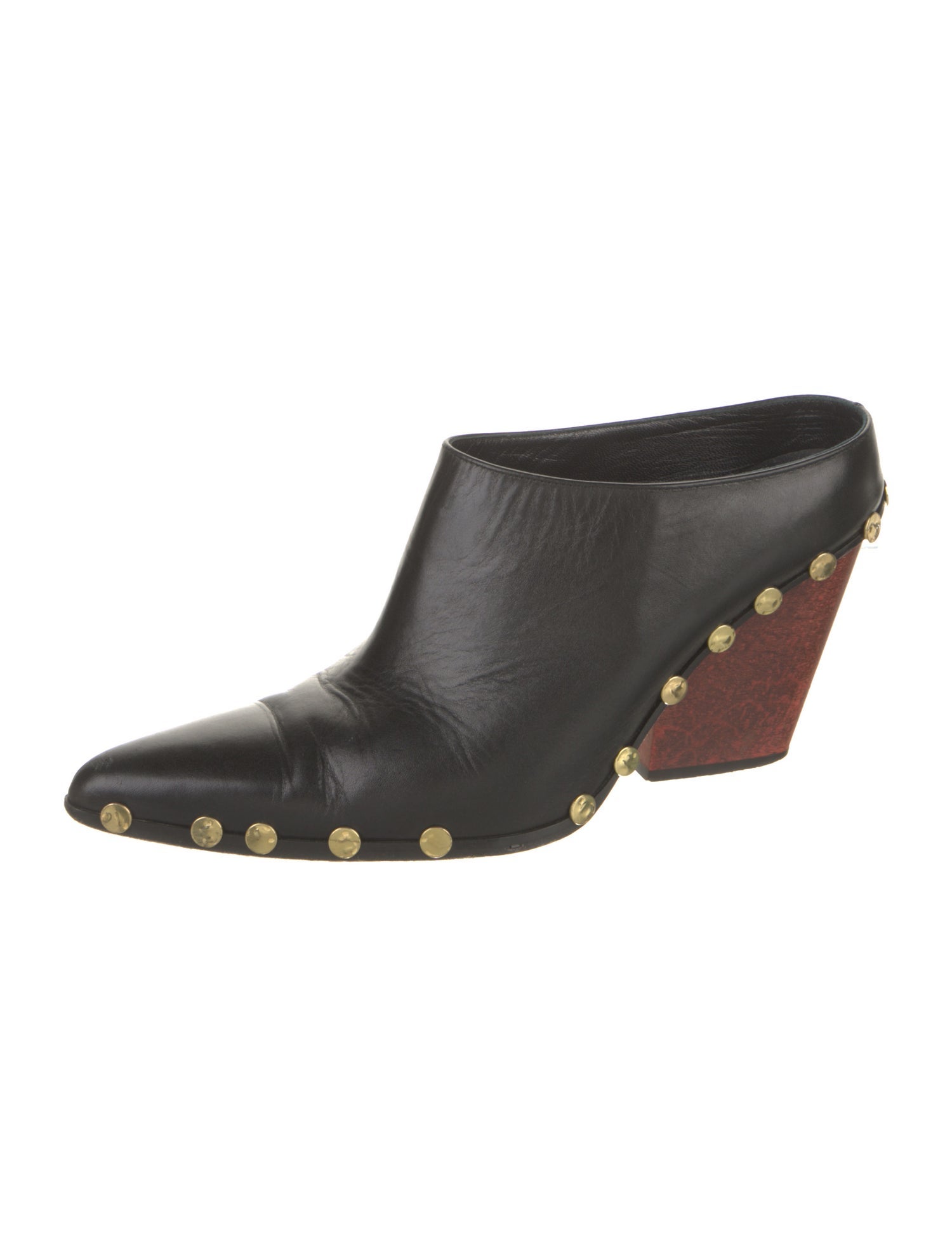 Celine Leather Studded Accents Mules
