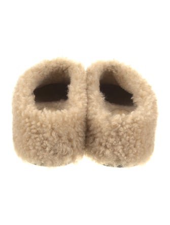 Celine Shearling Embroidered Accent Slides