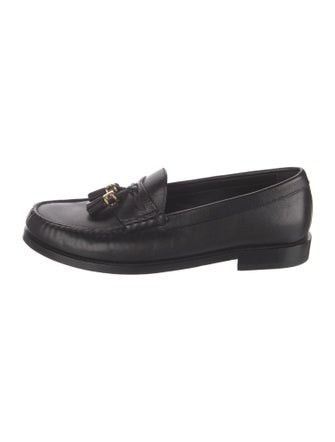 Celine Leather Tassel Accents Loafers