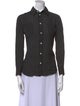 Celine Polka Dot Print Long Sleeve Button-Up Top