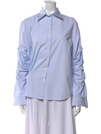 Celine Stripe Long Sleeve Long Sleeve Button-Up Top