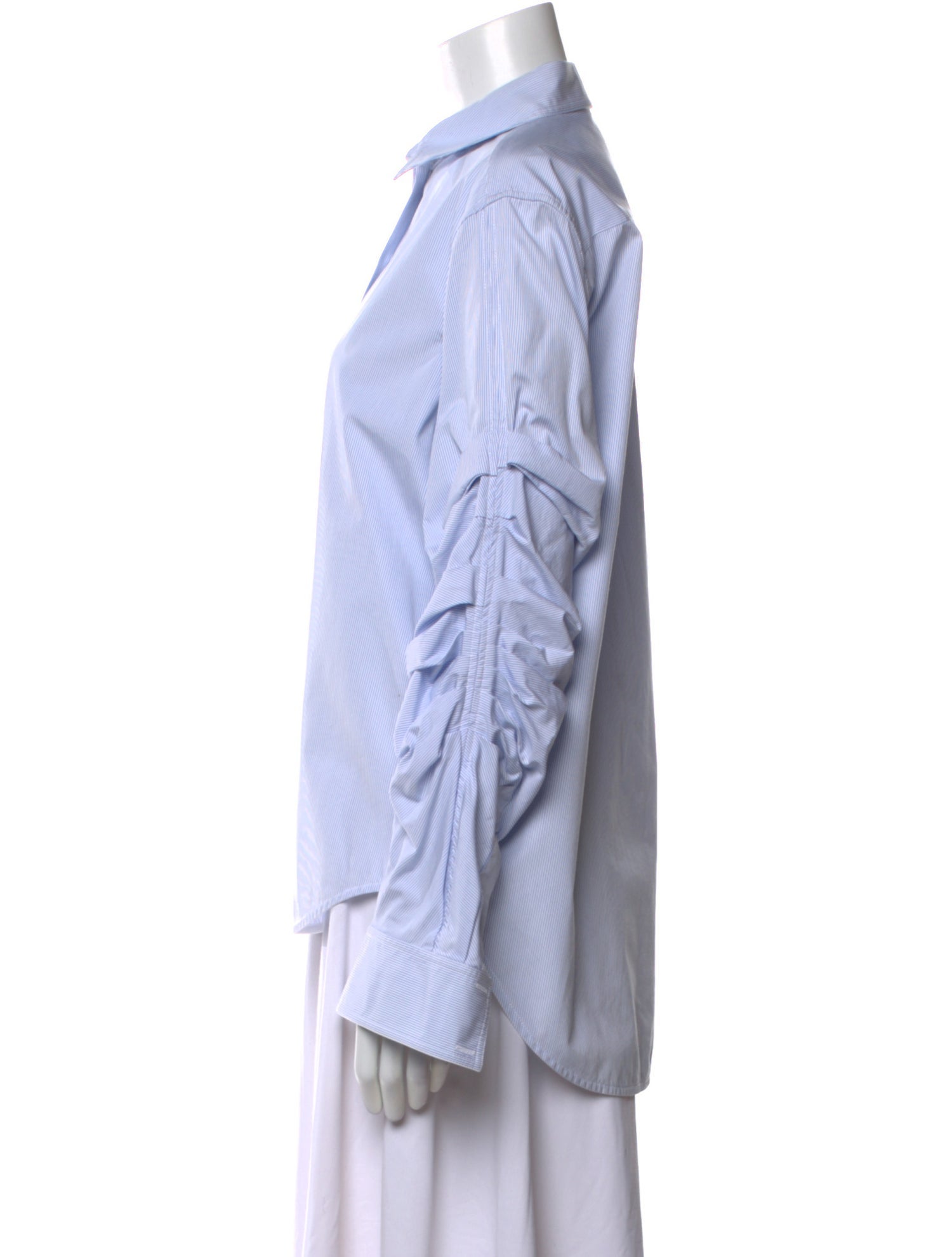 Celine Stripe Long Sleeve Long Sleeve Button-Up Top