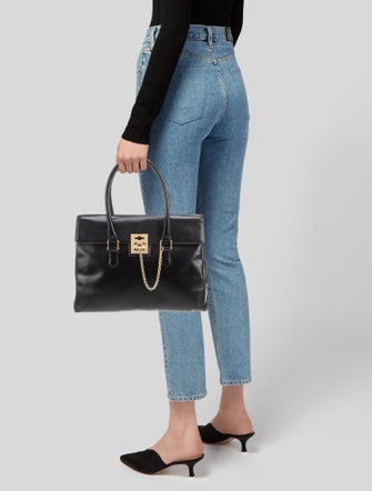 Celine Leather Top Handle Bag