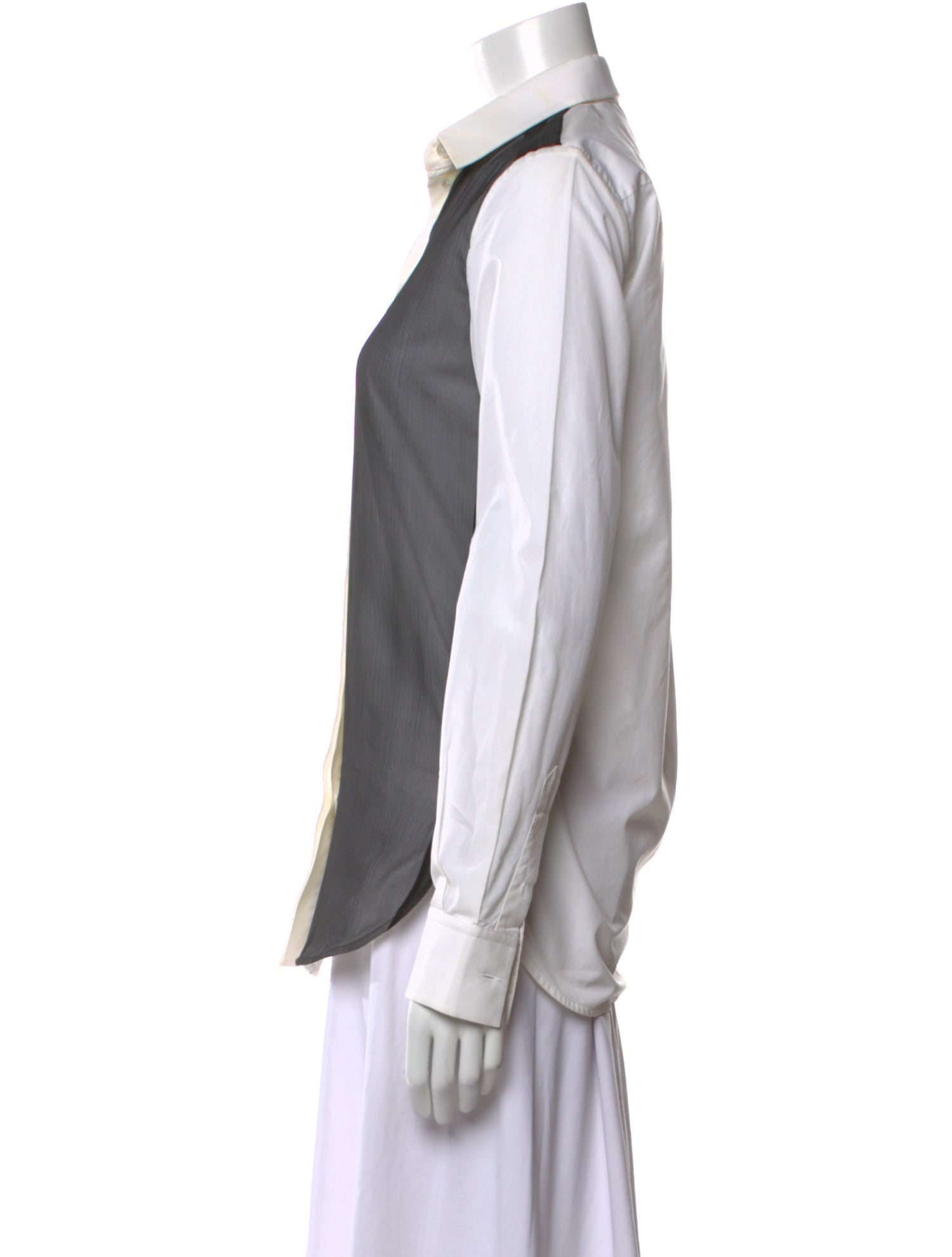 Celine Sheer Long Sleeve Long Sleeve Button-Up Top