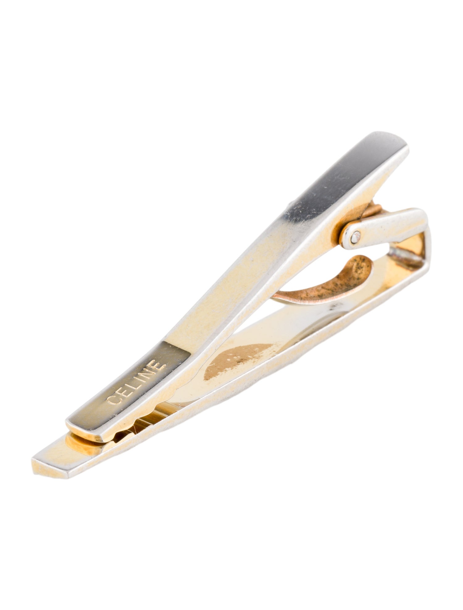 Celine Vintage Two-Tone Triomphe Tie Clip