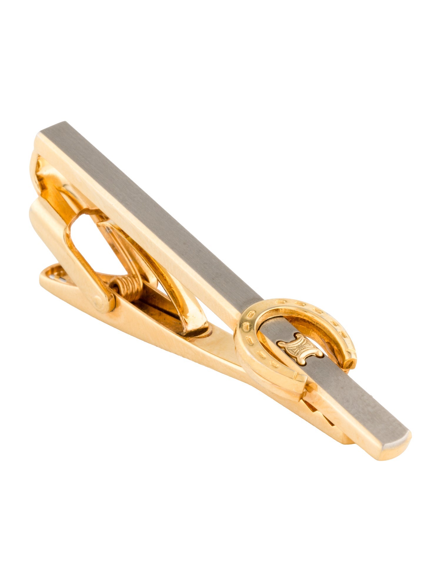 Celine Vintage Two-Tone Horseshoe Tie Clip