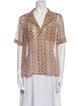 Celine Silk Printed Button-Up Top w/ Tags
