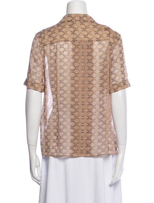 Celine Silk Printed Button-Up Top w/ Tags
