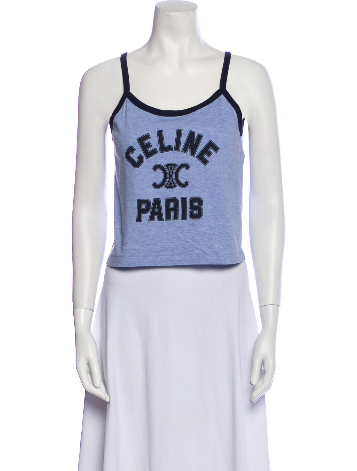 Celine Graphic Print Scoop Neck Top