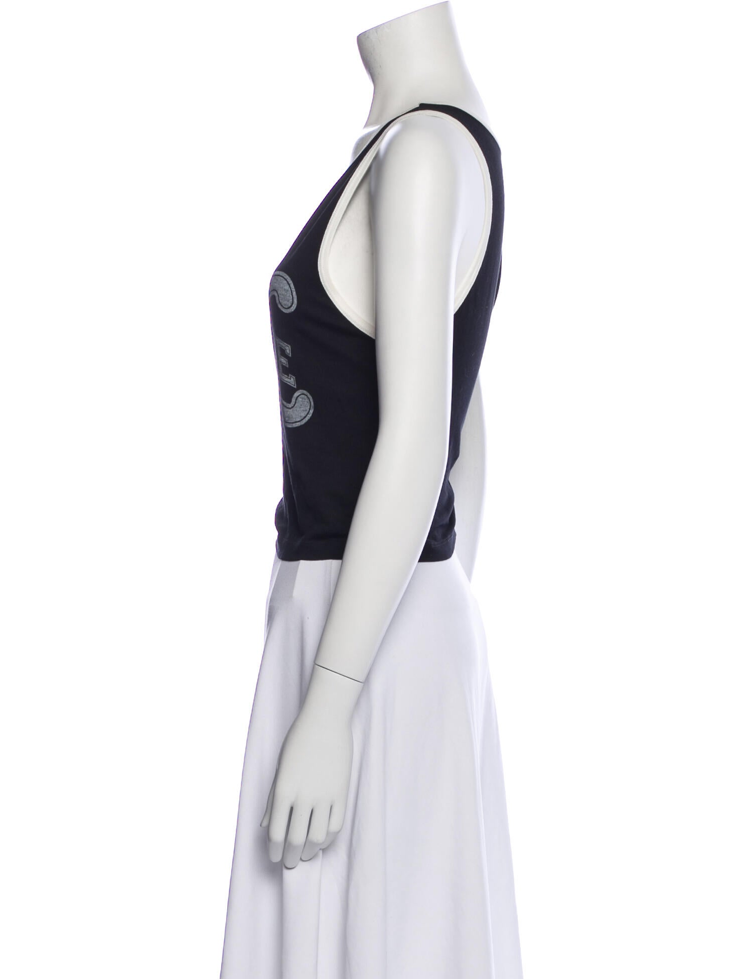 Celine Graphic Print Scoop Neck Top