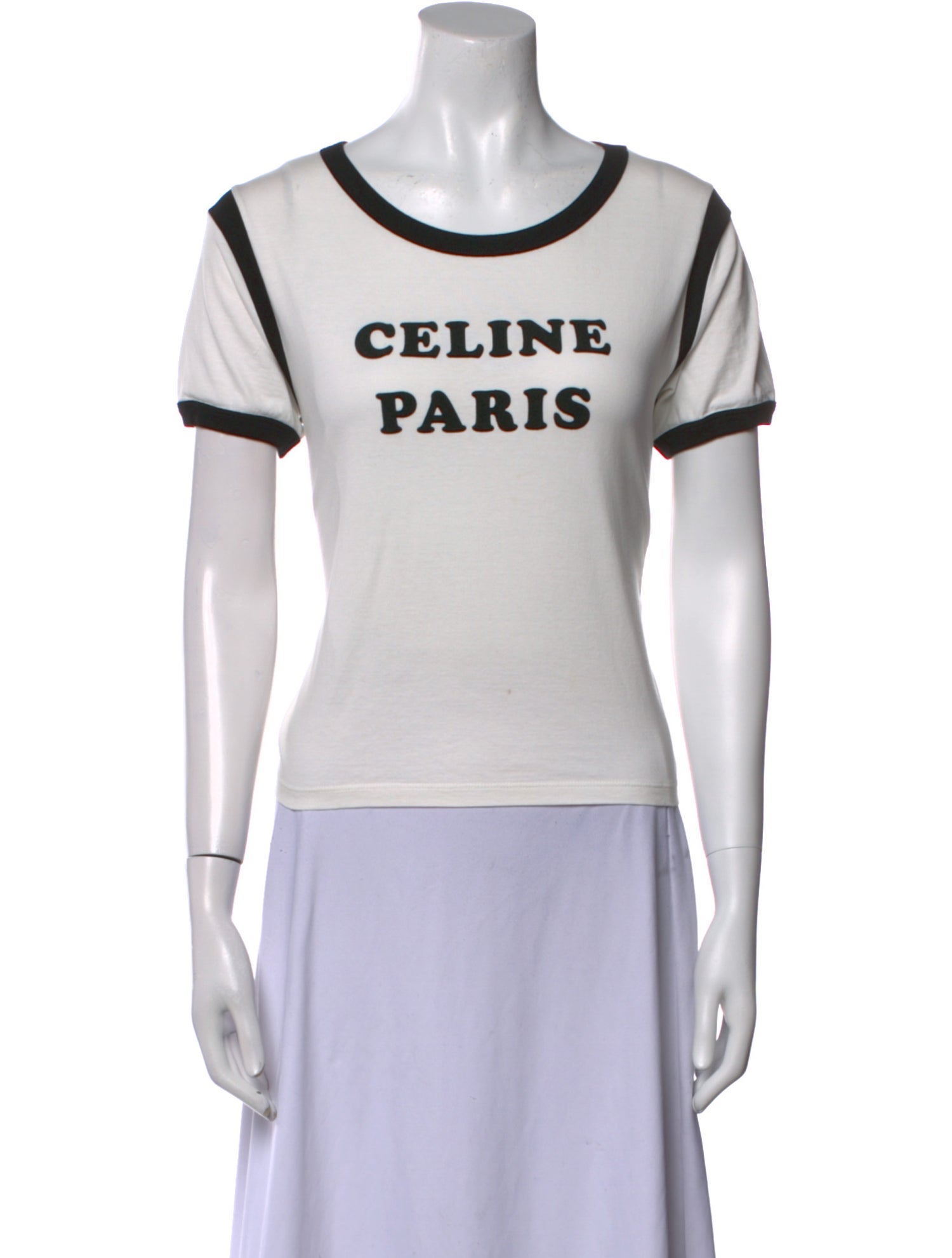Celine Graphic Print Scoop Neck T-Shirt