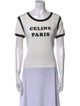 Celine Graphic Print Scoop Neck T-Shirt