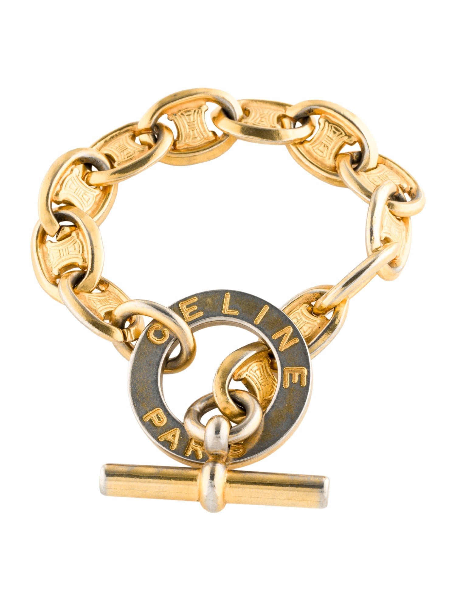 Celine Vintage Blazon Chaine Link Bracelet