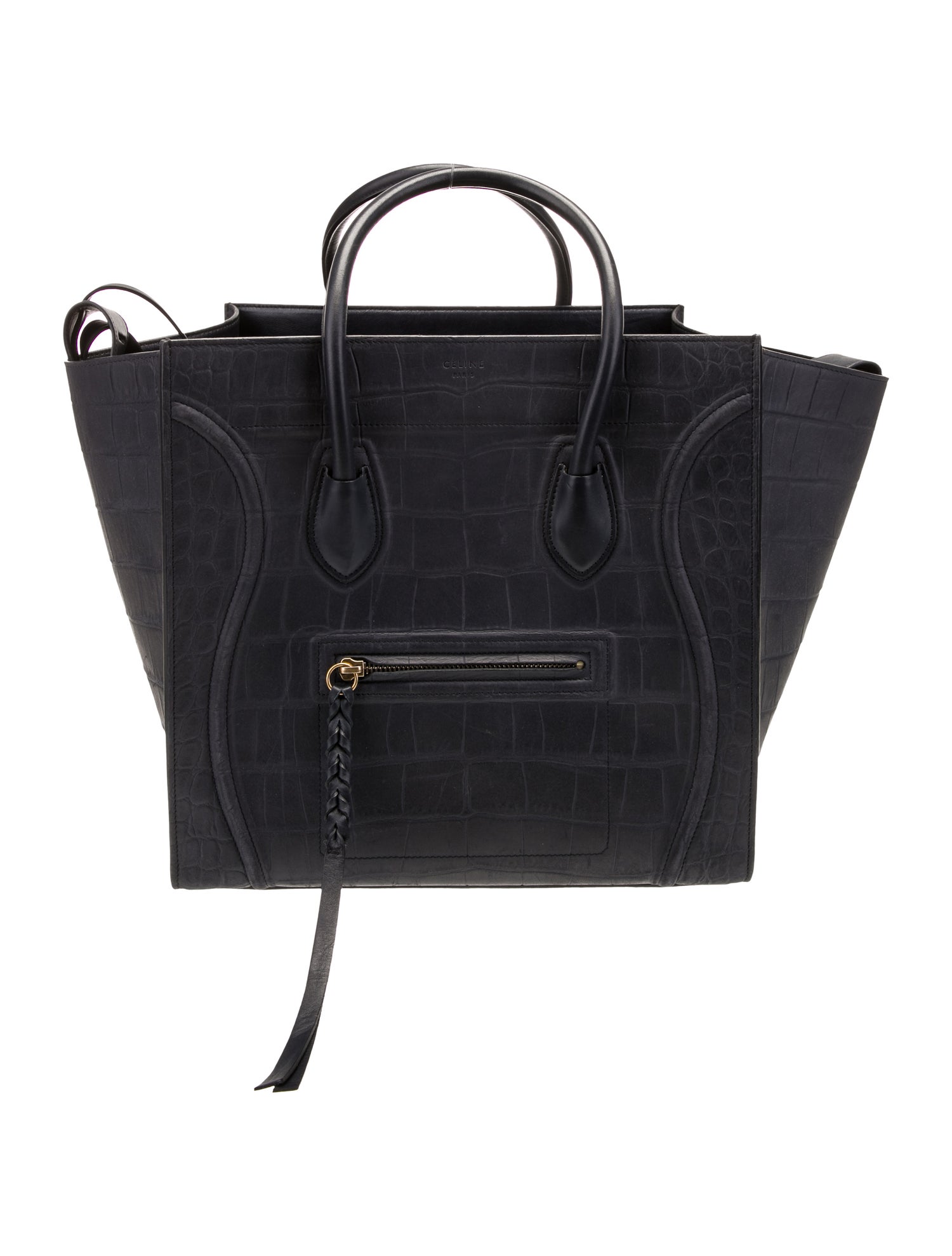 Celine Embossed Leather Luggage Phantom Medium
