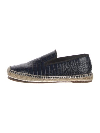 Celine Leather Whipstitch Trim Espadrilles