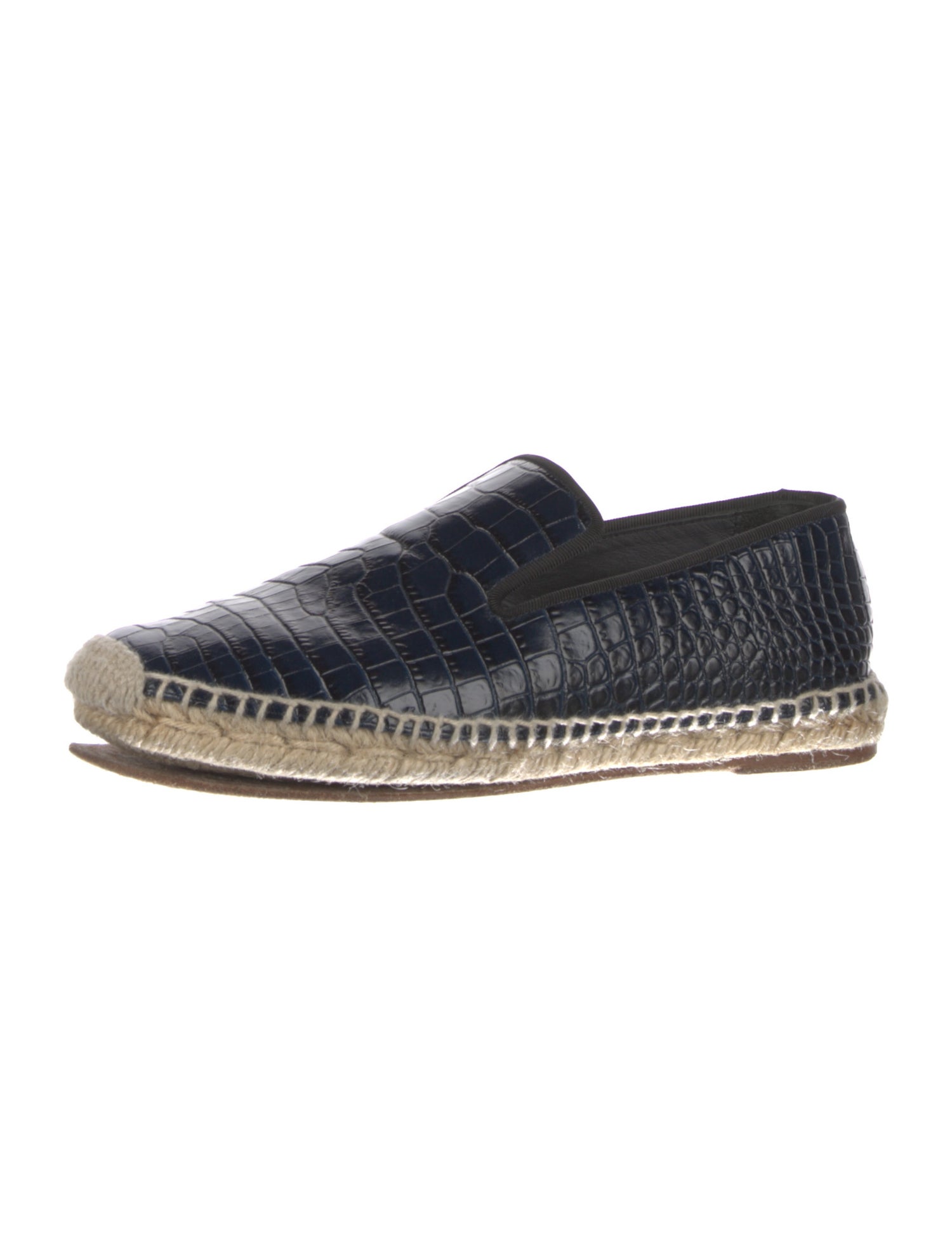 Celine Leather Whipstitch Trim Espadrilles