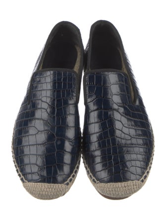 Celine Leather Whipstitch Trim Espadrilles