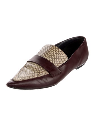 Celine Leather Animal Print Loafers