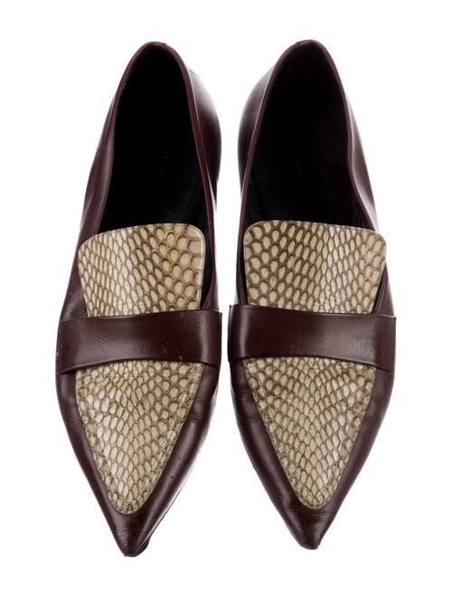 Celine Leather Animal Print Loafers