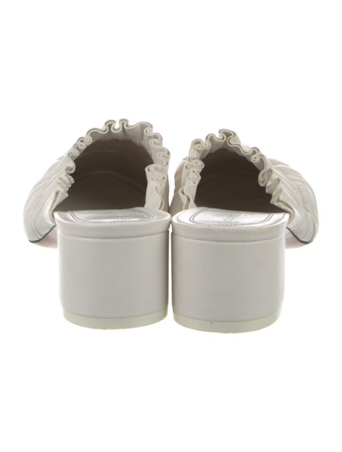 Celine Leather Ruffle Embellishment Mules