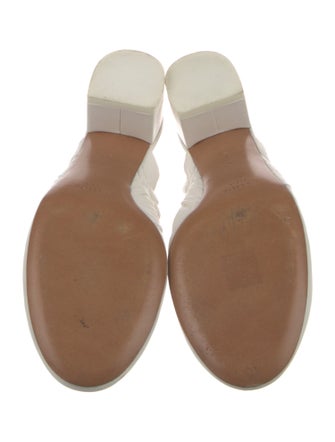 Celine Leather Ruffle Embellishment Mules