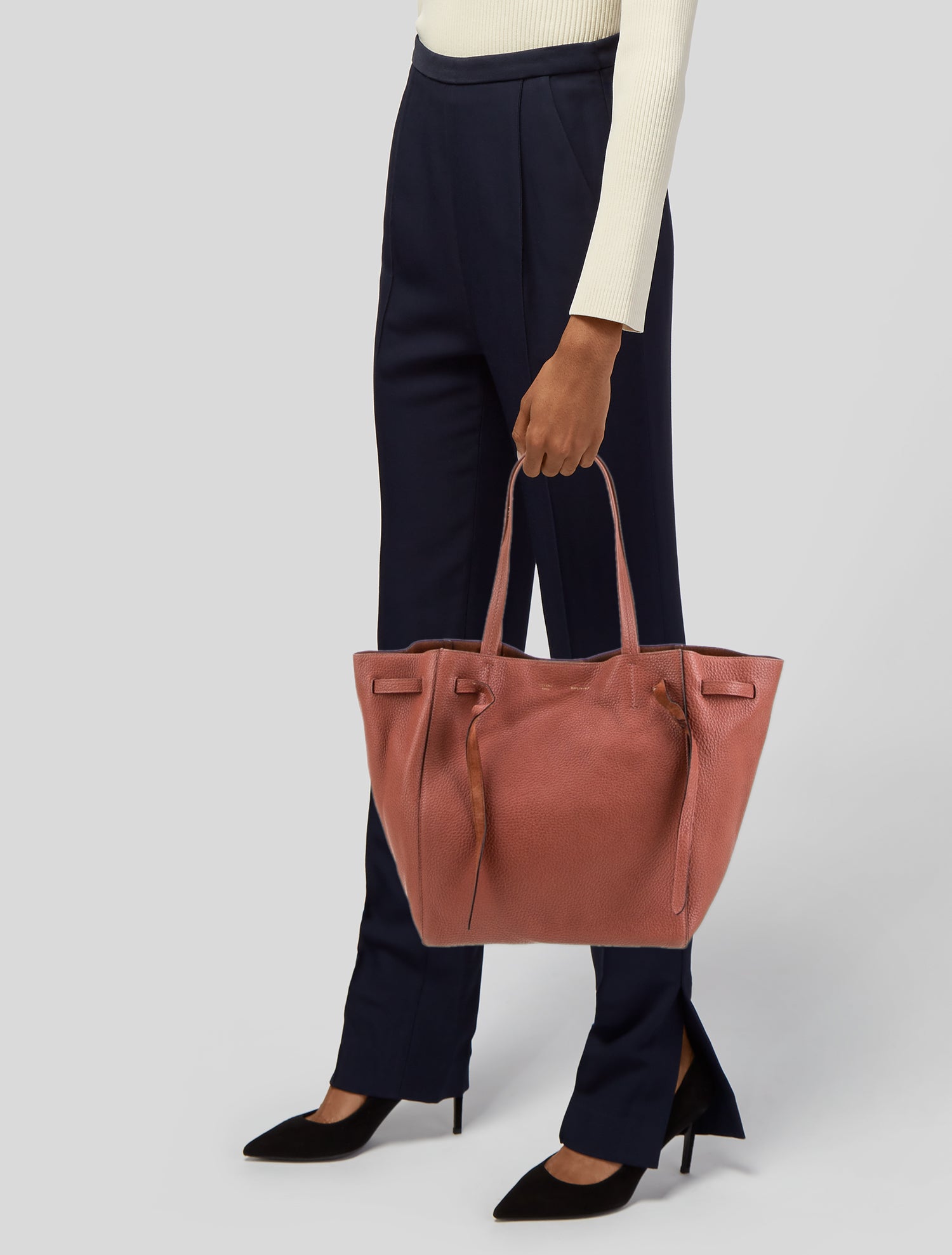 Celine Leather Cabas Phantom w/Belt Medium