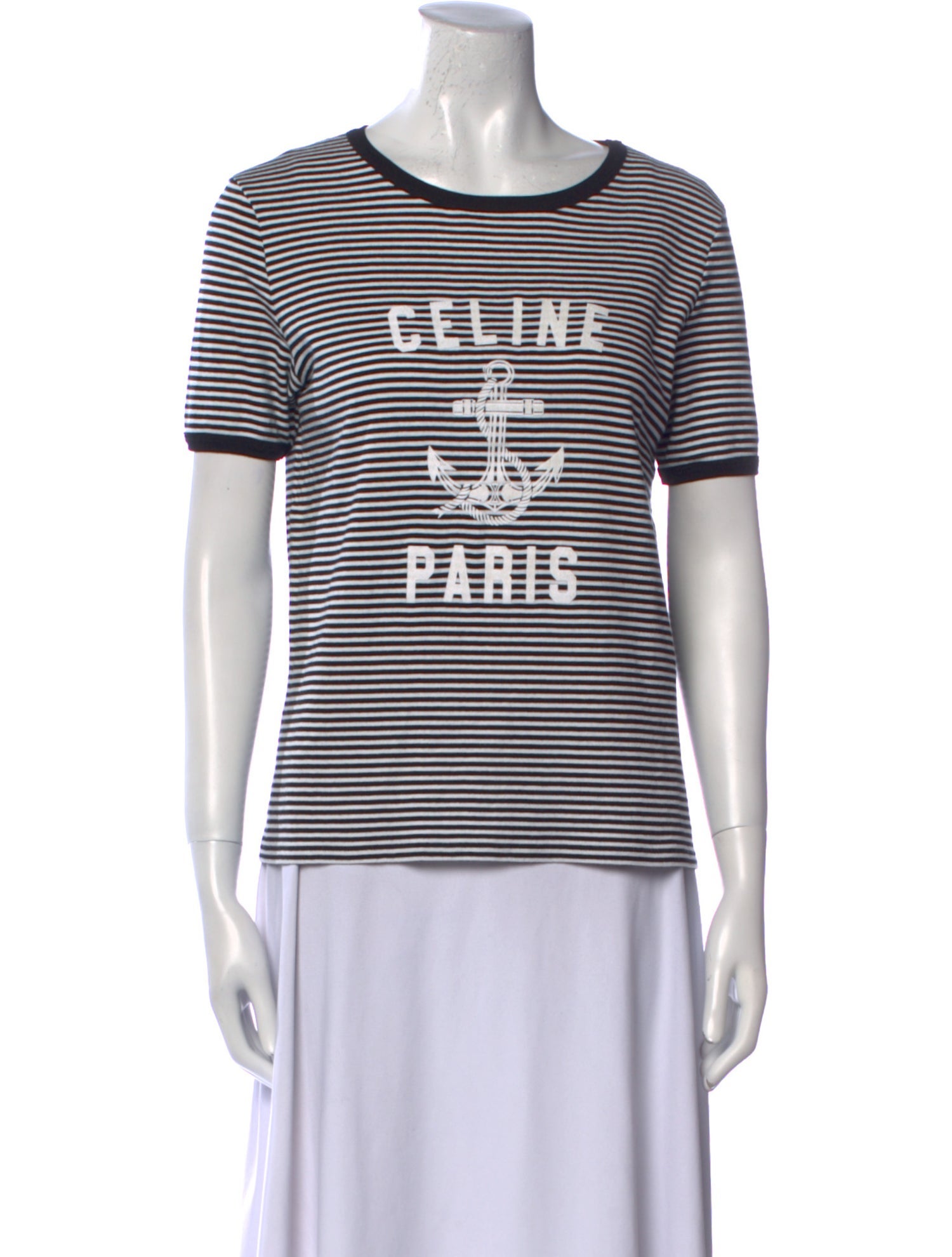 Celine Striped Crew Neck T-Shirt