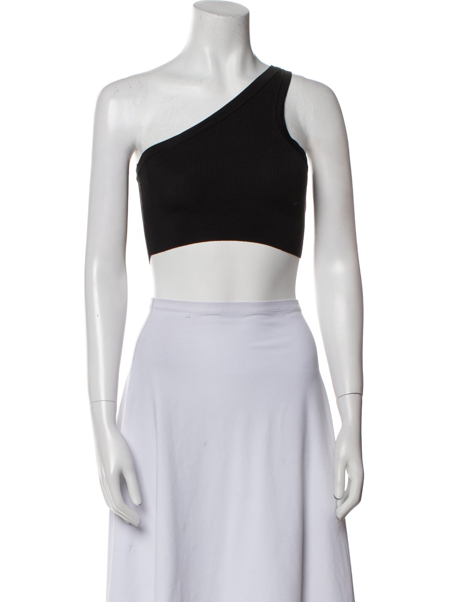 Celine Silk One-Shoulder Crop Top