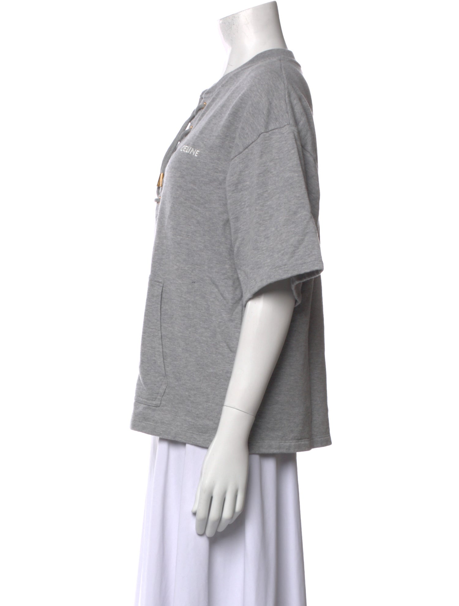 Celine V-Neck Short Sleeve Sweatshirt