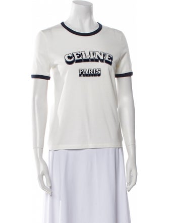 Celine Graphic Print Crew Neck T-Shirt