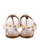 Celine Lympia Triomphe Leather T-Strap Sandals
