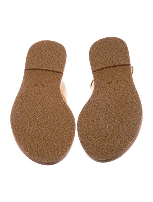 Celine Lympia Triomphe Leather T-Strap Sandals