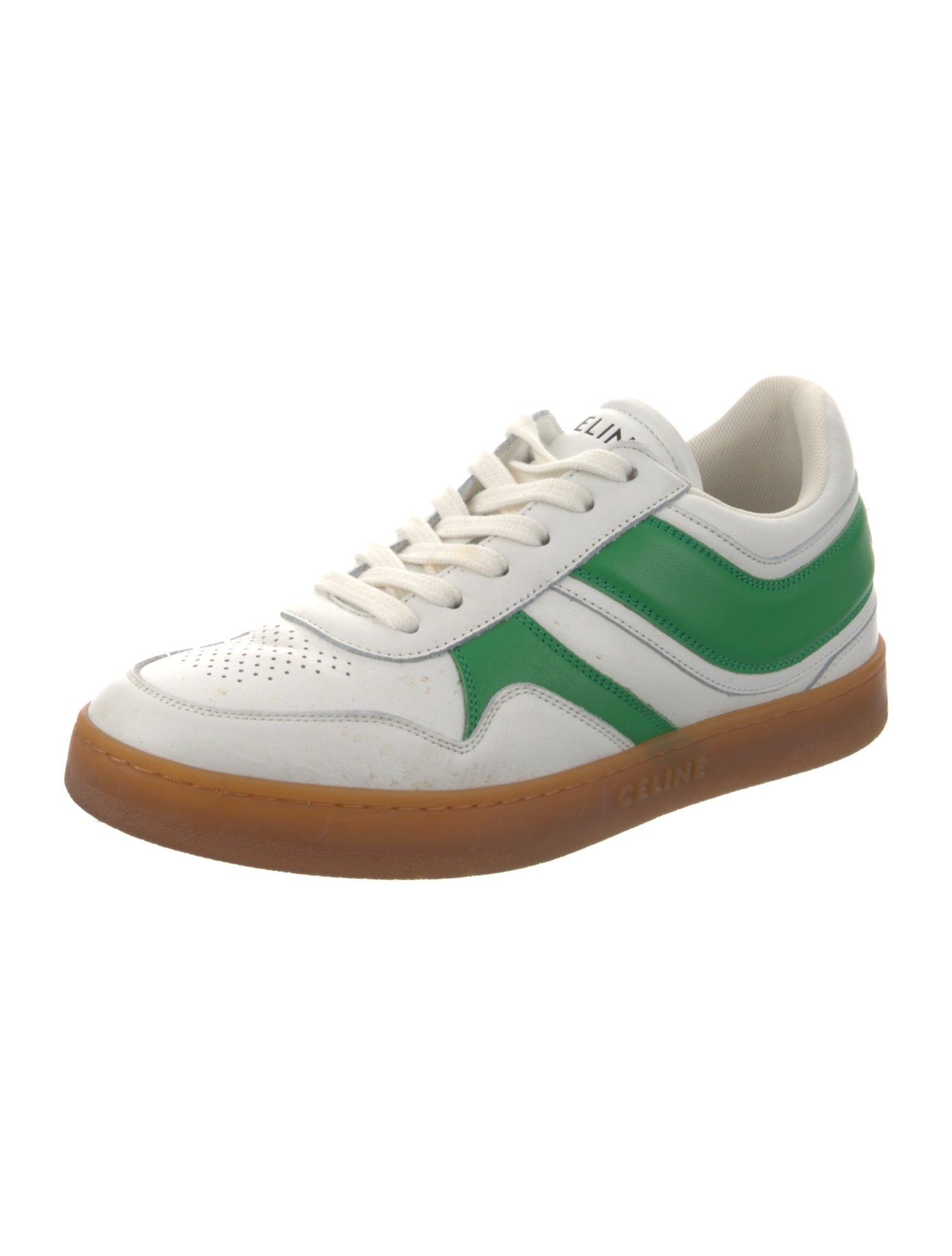 Celine Leather Colorblock Pattern Sneakers