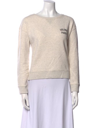 Celine Graphic Print Bateau Neckline Sweatshirt