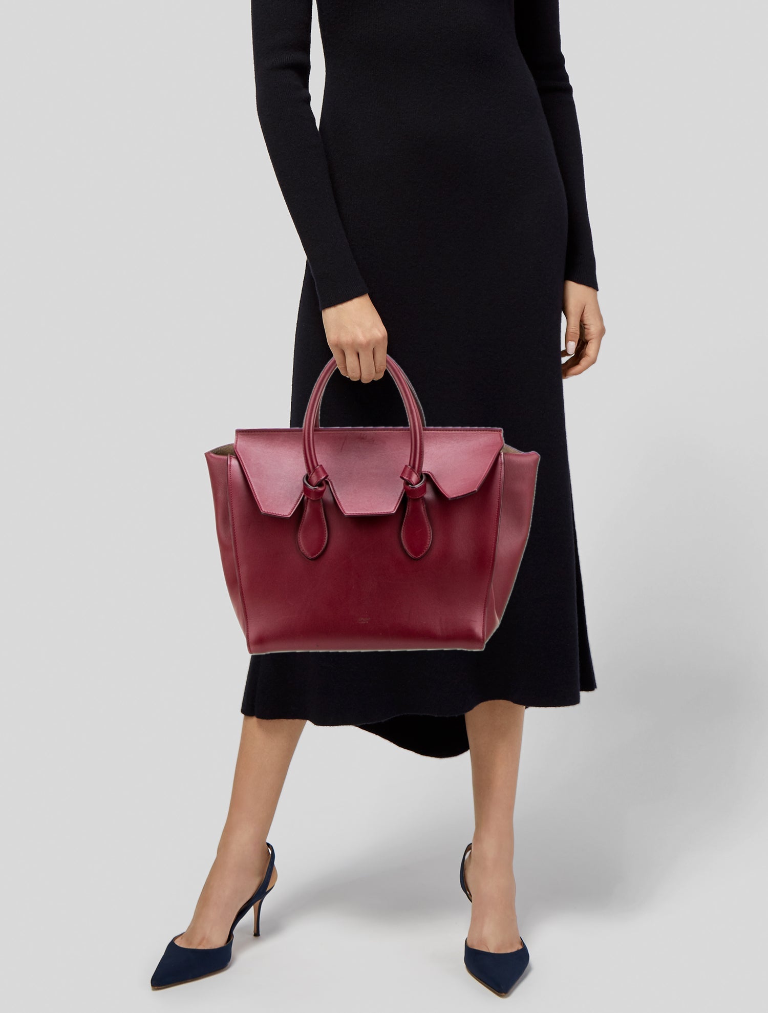 Celine Leather Tie Tote Small