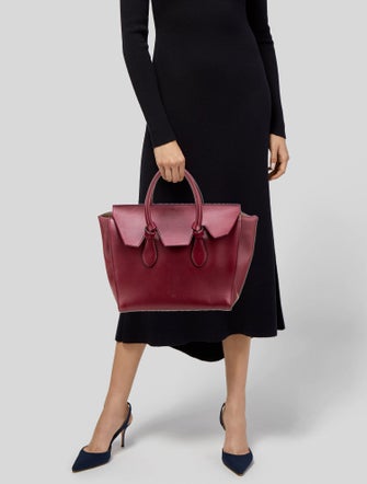 Celine Leather Tie Tote Small