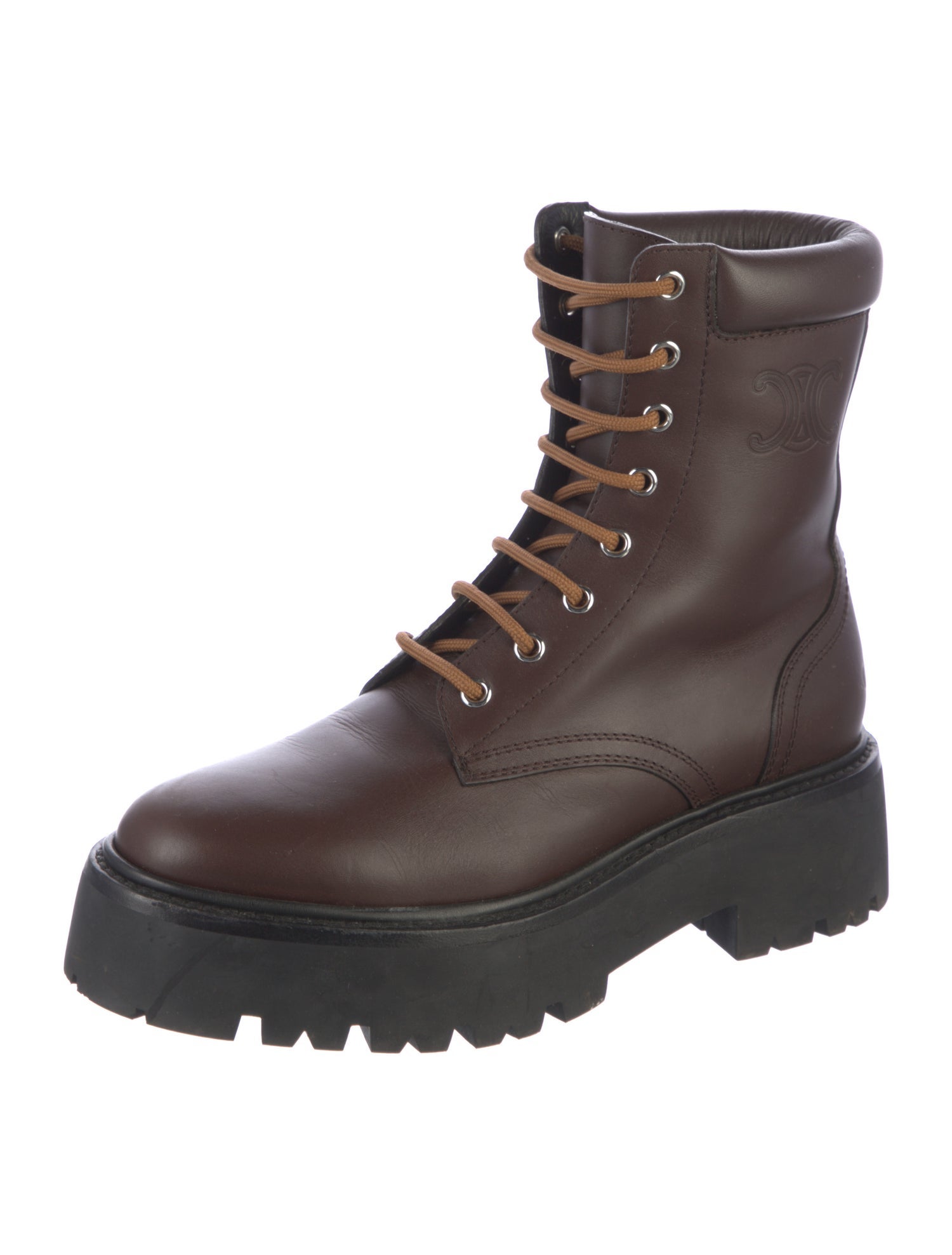 Celine Leather Combat Boots