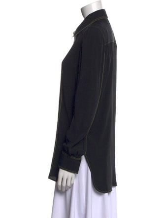 Celine Striped Long Sleeve Button-Up Top