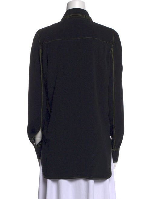 Celine Striped Long Sleeve Button-Up Top