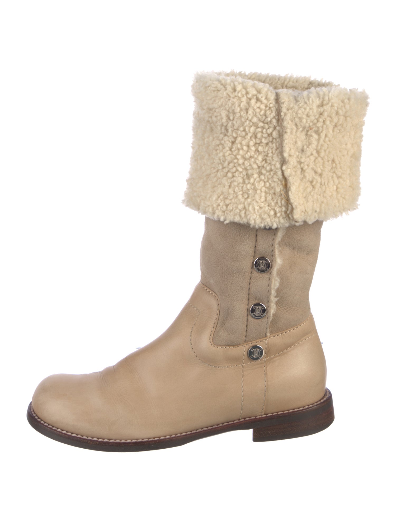 Celine Leather Moto Boots