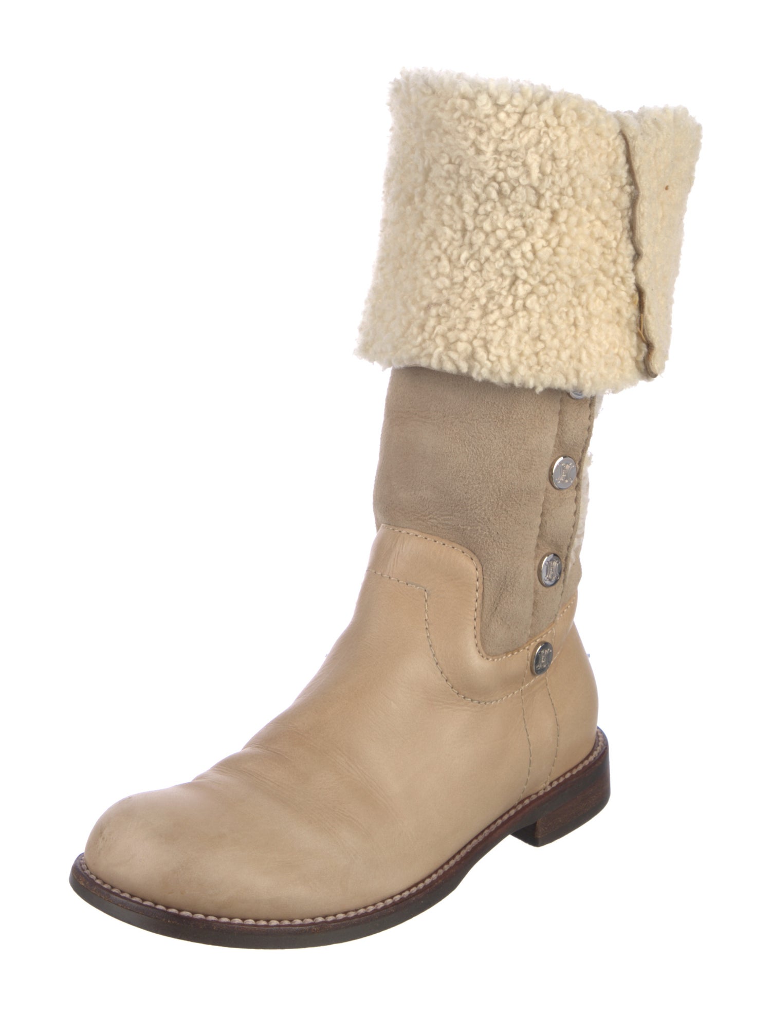 Celine Leather Moto Boots