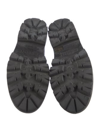 Celine Leather Chain-Link Accents Loafers