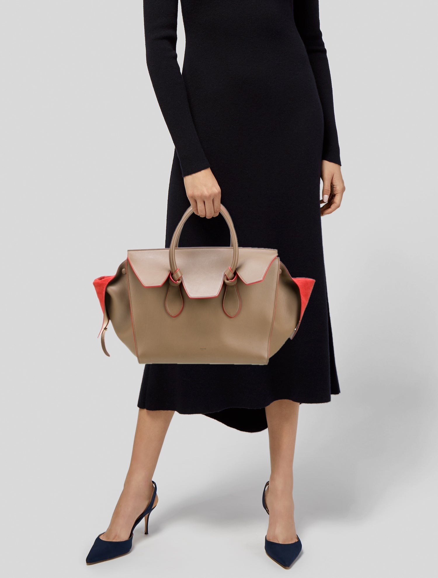 Celine Leather Tie Tote Large