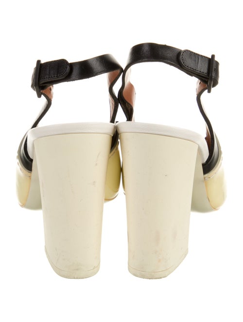 Celine Patent Leather Colorblock Pattern Slingback Pumps